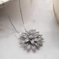 ZIRKONIA LOTUS HALSKETTE | 925 SILBER