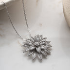 ZIRKONIA LOTUS HALSKETTE | 925 SILBER