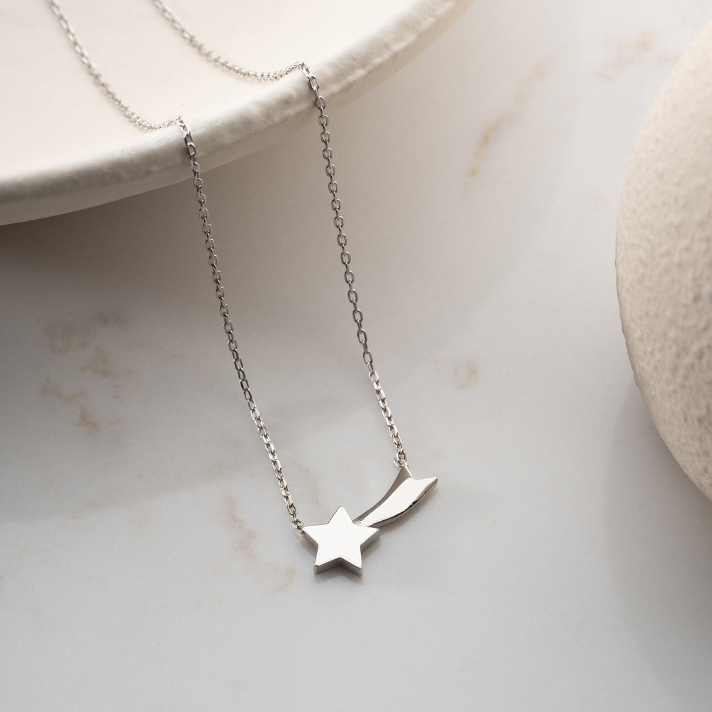 STERNSCHNUPPE HALSKETTE aus 925 Silber - Eleganter Halskette - AURIME