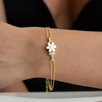 FLOWER STONE ARMBAND aus 925 Silber - Eleganter Armband - AURIME