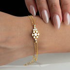 SCHNEEFLOCKE STONE ARMBAND aus 925 Silber - Eleganter Armband - AURIME