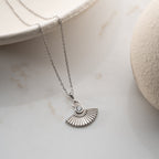 ZIRKONIA FÄCHER HALSKETTE aus 925 Silber - Eleganter Halskette - AURIME