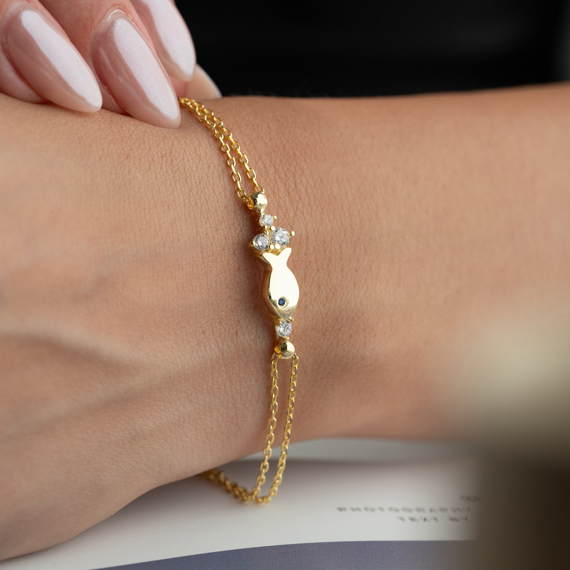 FISH STONE ARMBAND aus 925 Silber - Eleganter Armband - AURIME