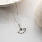 ZIRKONIA FÄCHER HALSKETTE aus 925 Silber - Eleganter Halskette - AURIME