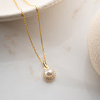 ZIRKONIA PEARL HALSKETTE aus 925 Silber - Eleganter Halskette - AURIME