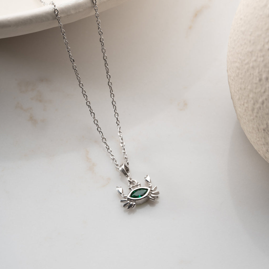 ZIRKONIA KREBS HALSKETTE aus 925 Silber - Eleganter Halskette - AURIME