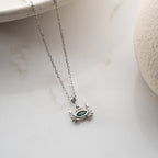 ZIRKONIA KREBS HALSKETTE aus 925 Silber - Eleganter Halskette - AURIME