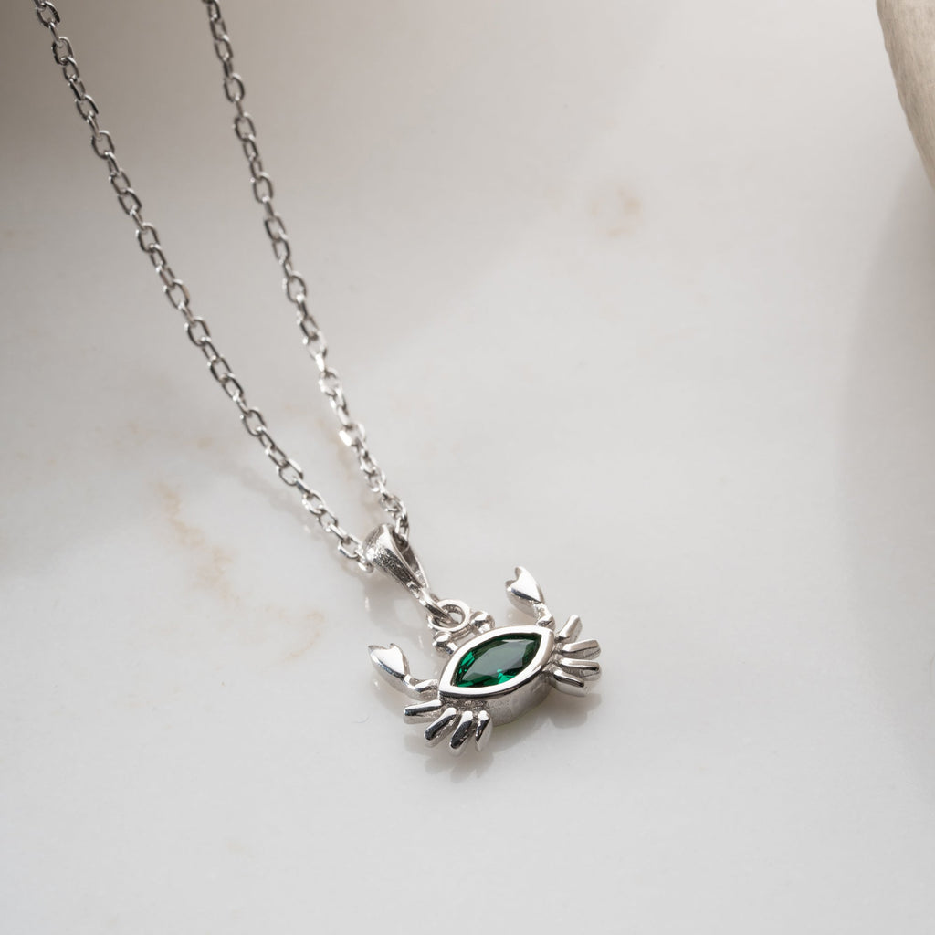 ZIRKONIA KREBS HALSKETTE aus 925 Silber - Eleganter Halskette - AURIME