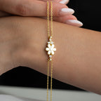 FLOWER STONE ARMBAND aus 925 Silber - Eleganter Armband - AURIME