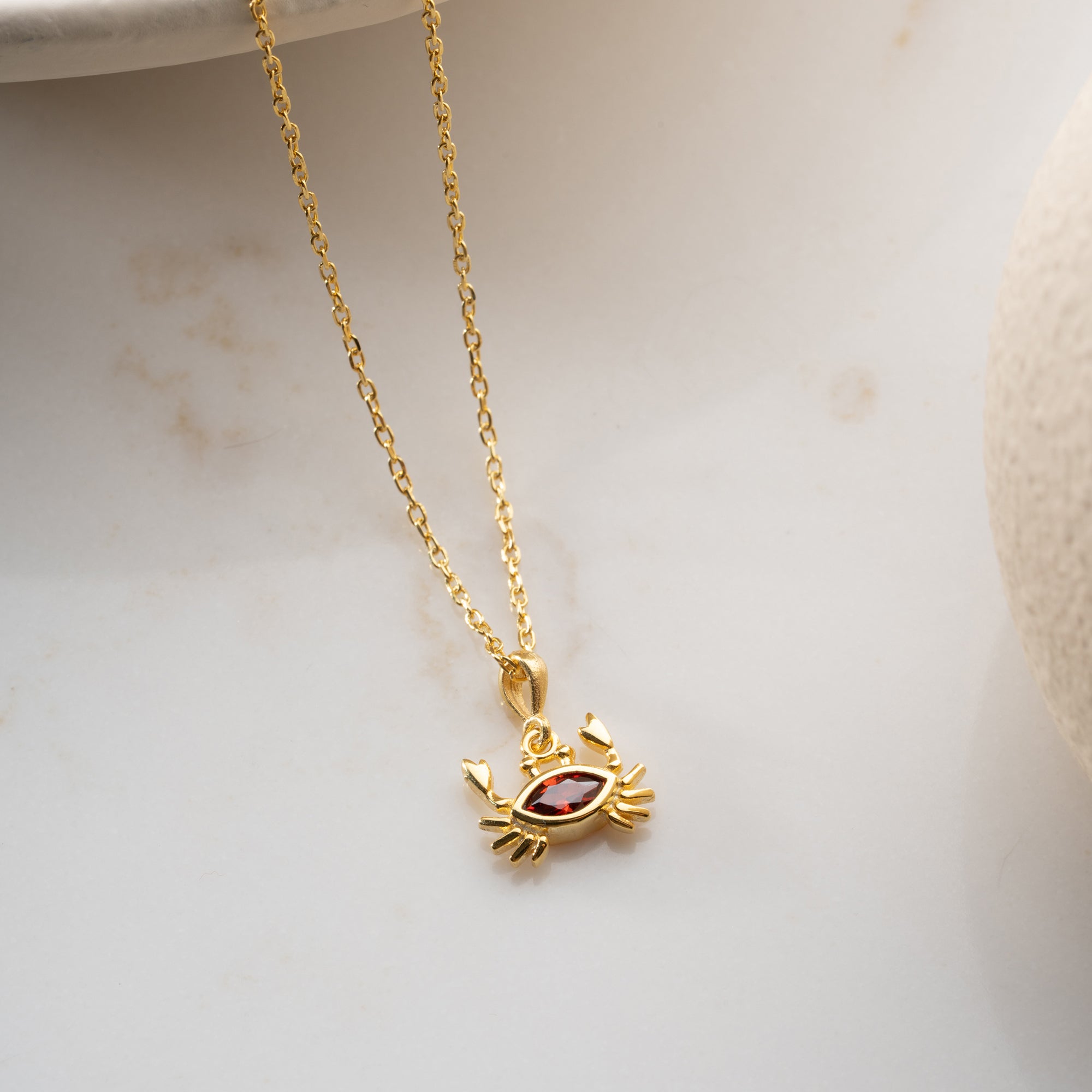 ZIRKONIA KREBS HALSKETTE aus 925 Silber - Eleganter Halskette - AURIME