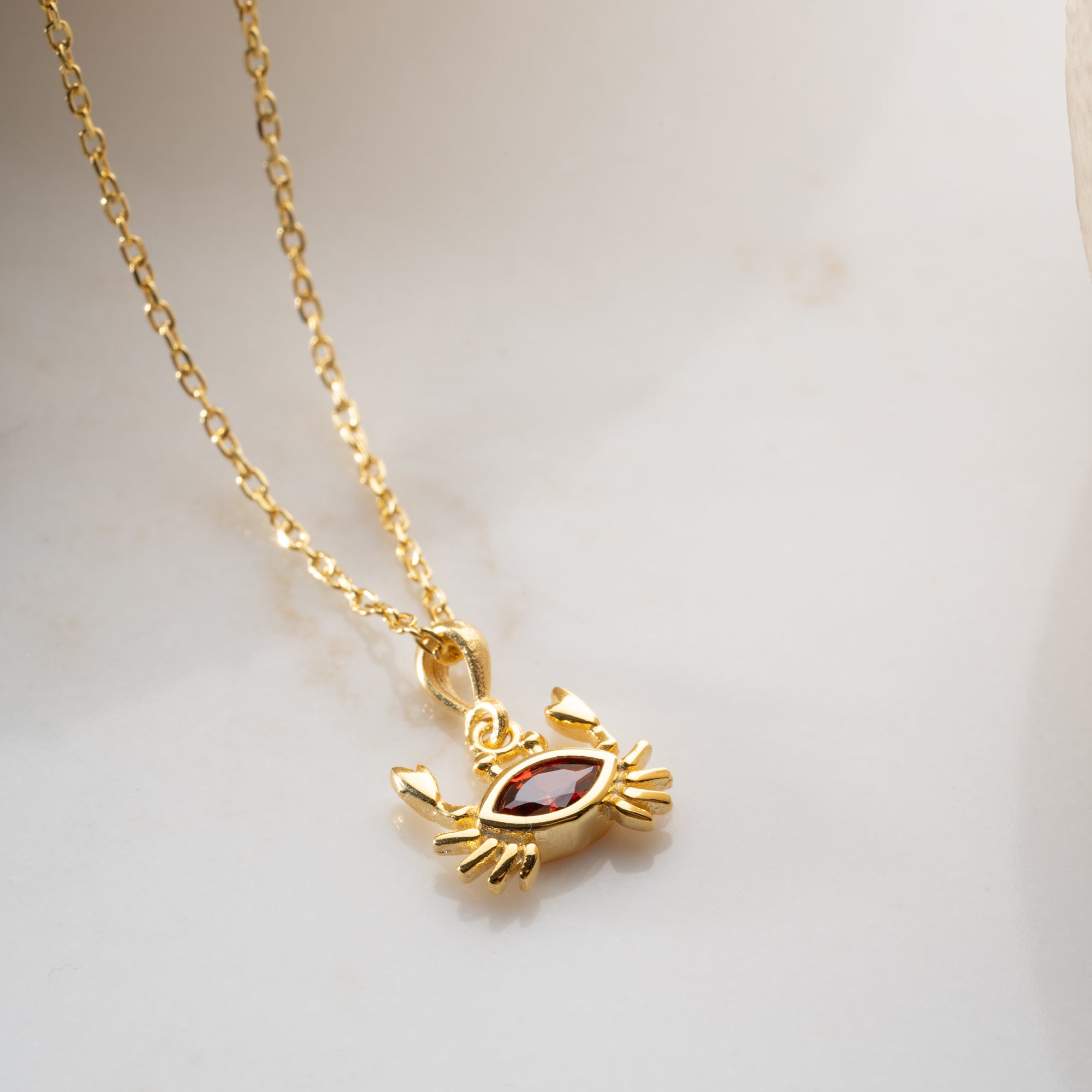 ZIRKONIA KREBS HALSKETTE aus 925 Silber - Eleganter Halskette - AURIME