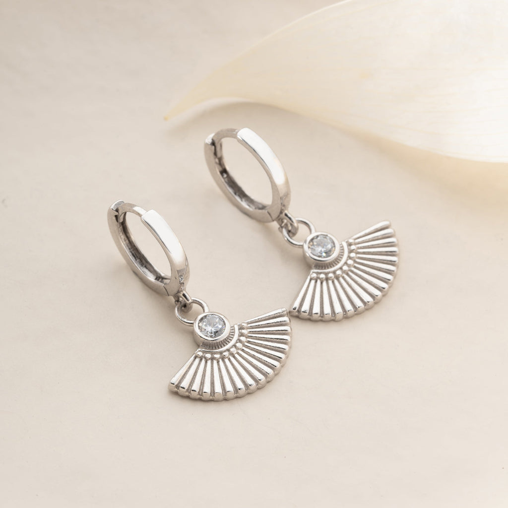 ZIRKONIA FÄCHER OHRRINGE| 925 SILBER