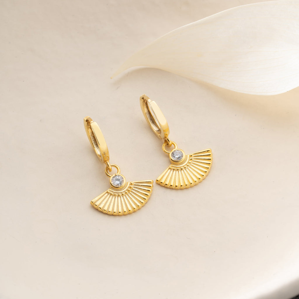 ZIRKONIA FÄCHER OHRRINGE| 925 SILBER