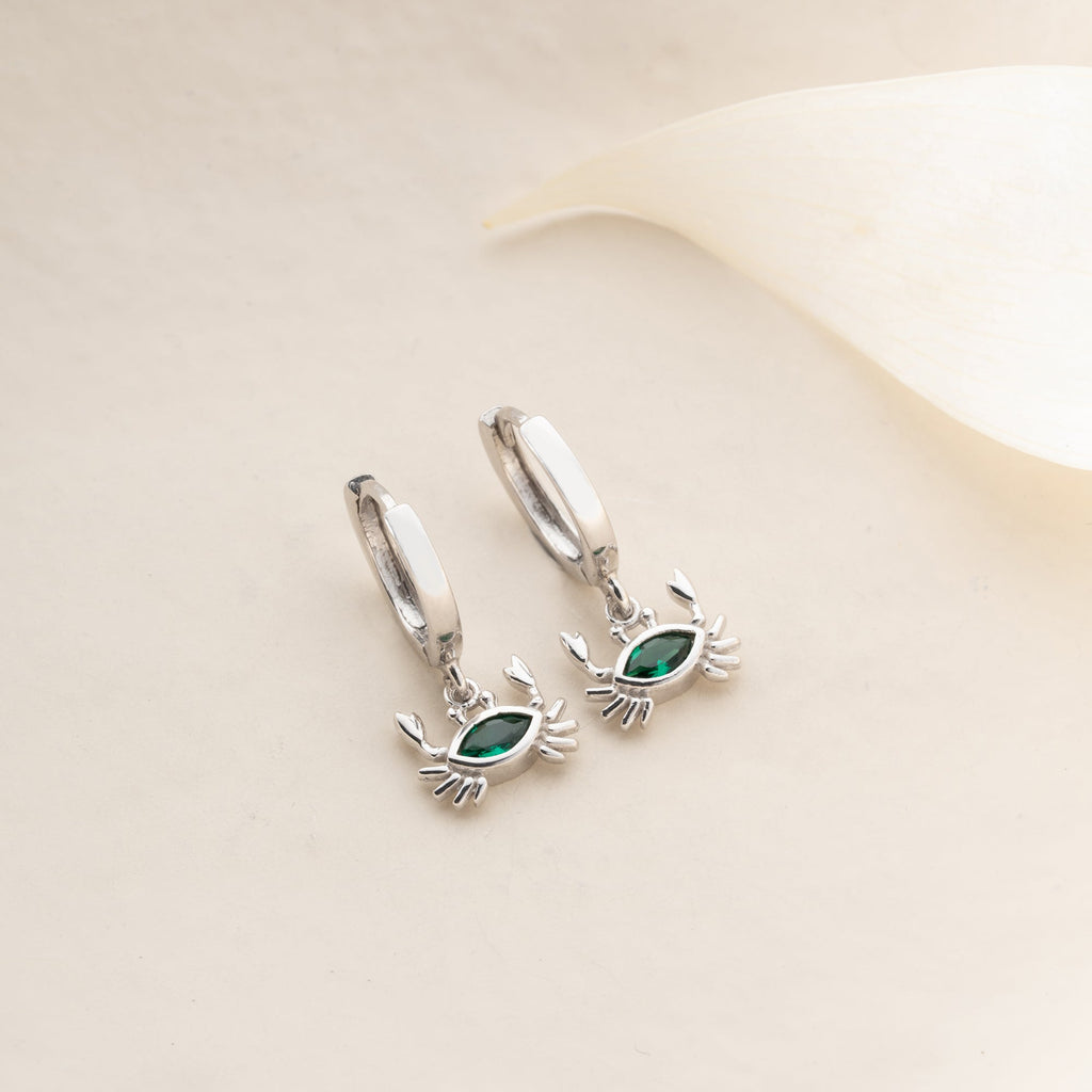 ZIRKONIA KREBS OHRRINGE | 925 SILBER