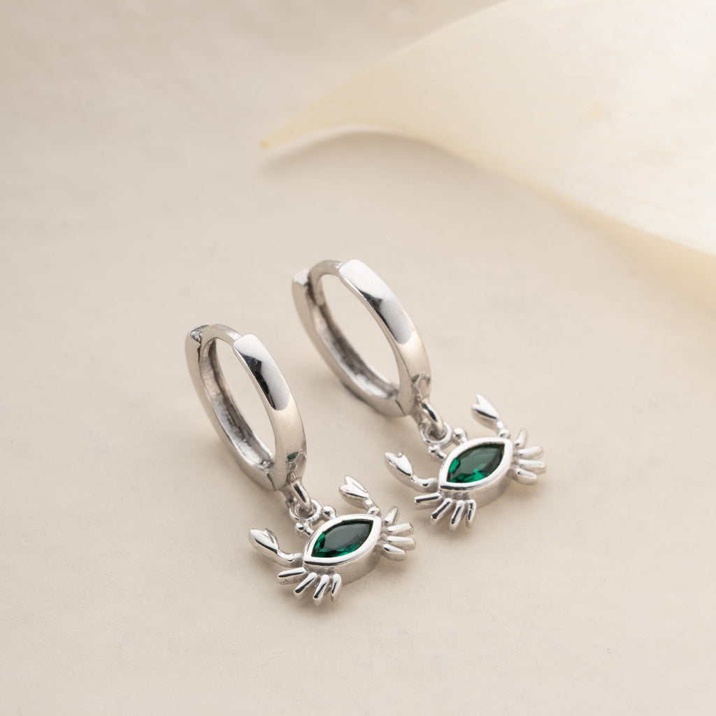 ZIRKONIA KREBS OHRRINGE | 925 SILBER