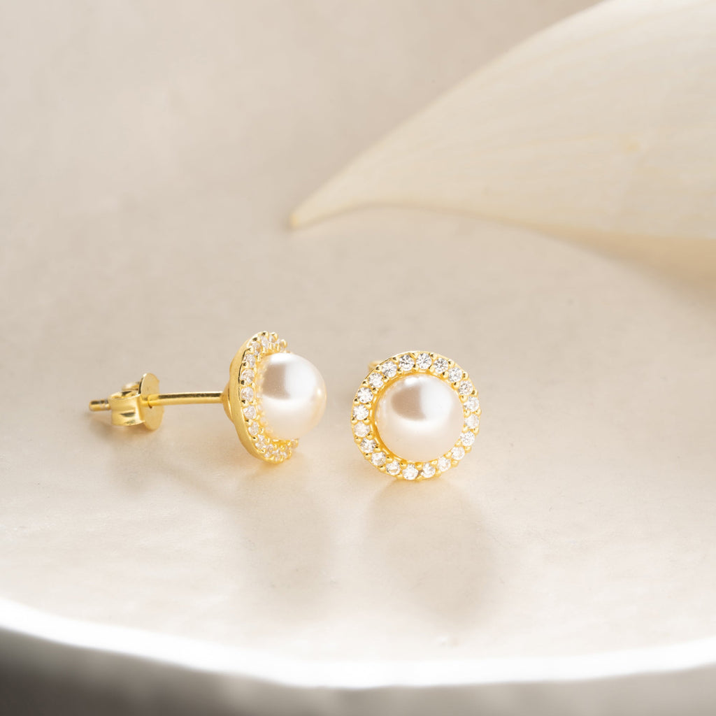 ZIRKONIA PEARL OHRRINGE | 925 SILBER