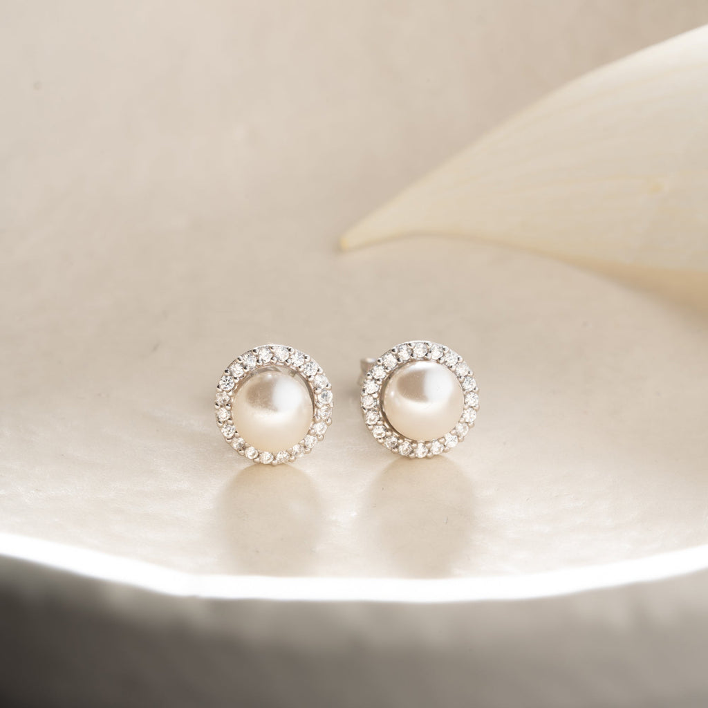 ZIRKONIA PEARL OHRRINGE | 925 SILBER