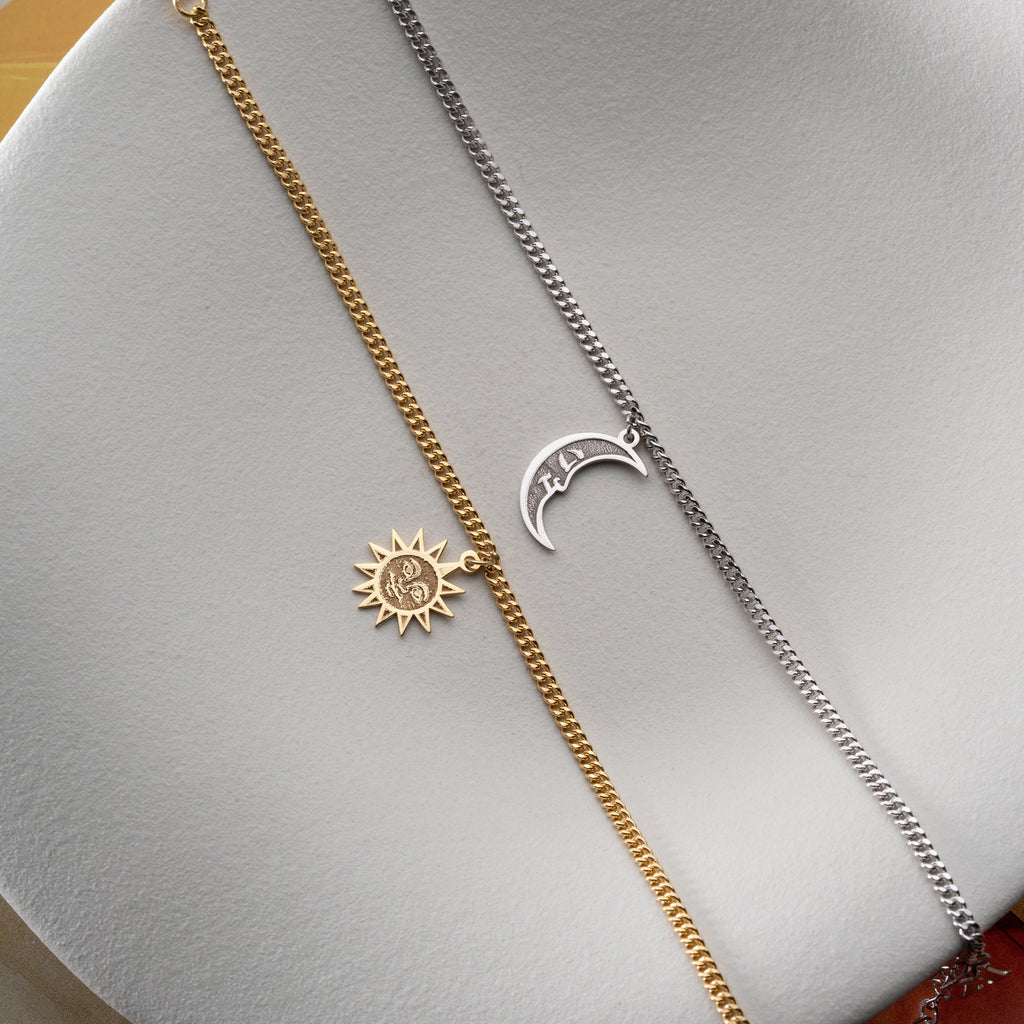 MOON SUN LETTER PARTNERARMBAND | 925 SILBER