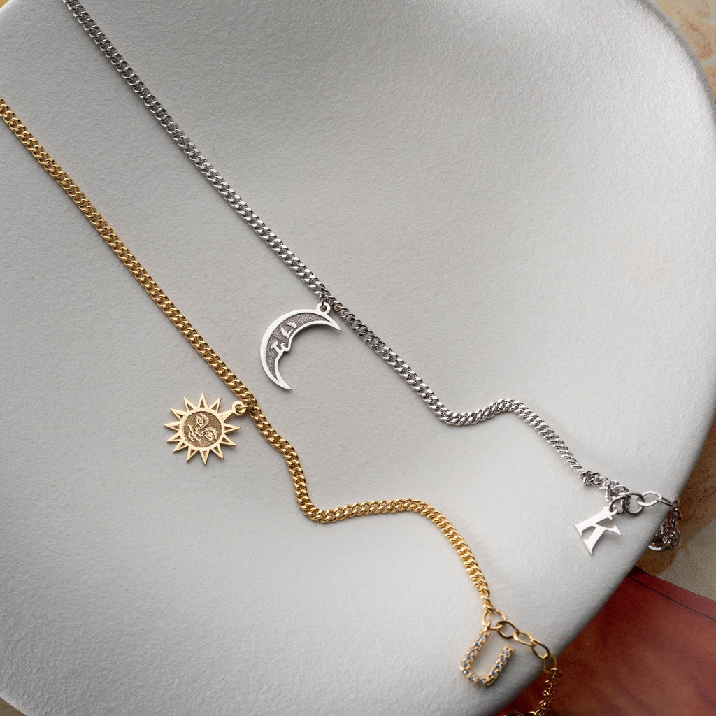 MOON SUN LETTER PARTNERARMBAND | 925 SILBER