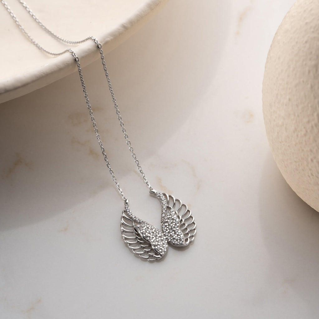 ENGELSFLÜGEL HALSKETTE aus 925 Silber - Eleganter Halskette - AURIME