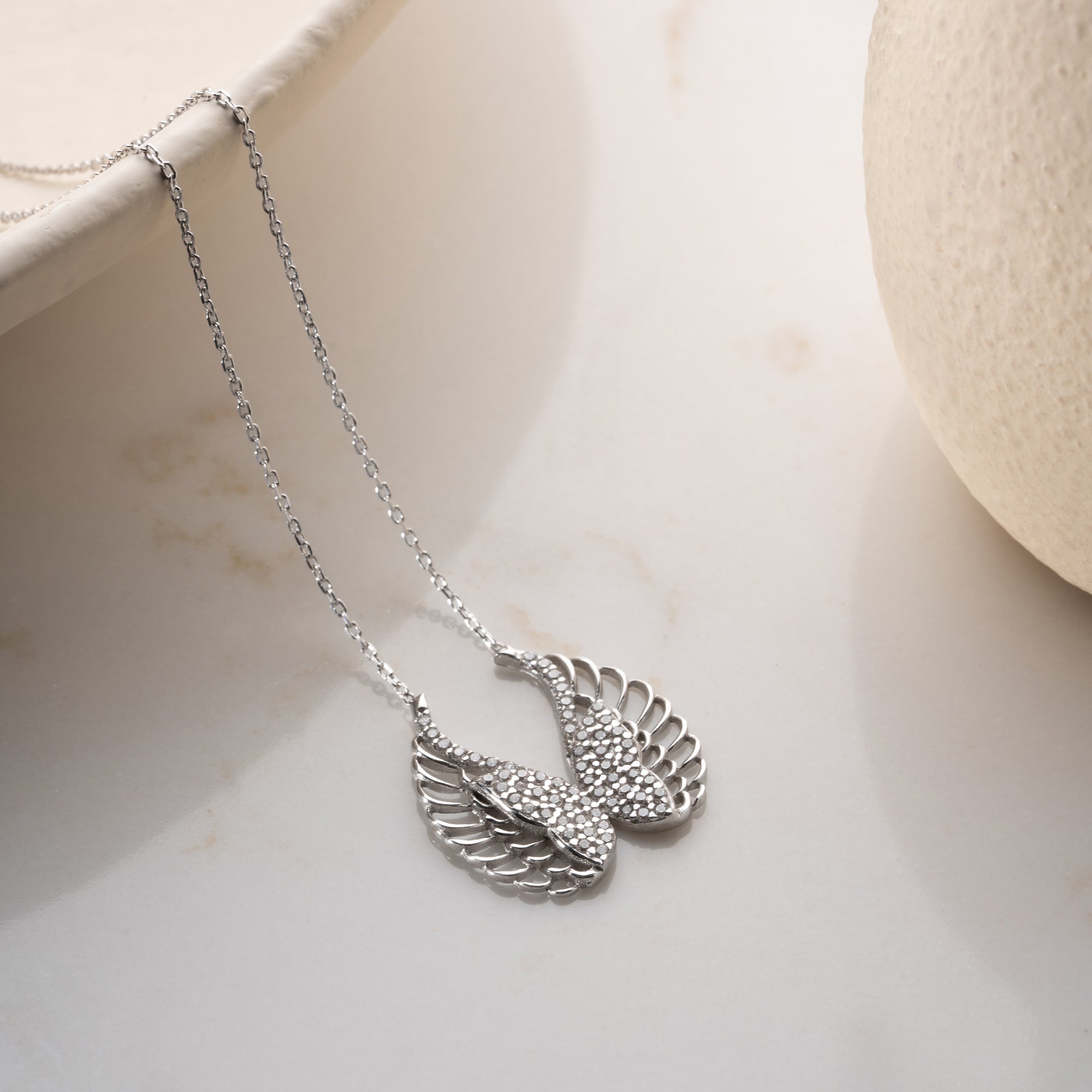 ENGELSFLÜGEL HALSKETTE aus 925 Silber - Eleganter Halskette - AURIME