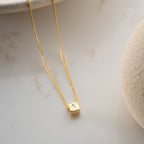 WÜRFEL BUCHSTABEN HALSKETTE aus 925 Silber - Eleganter Halskette - AURIME