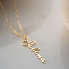 SIGNATUR SENKRECHTE NAMENSKETTE aus 925 Silber - Eleganter Halskette - AURIME