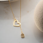 HERZ MIT INITALEN HALSKETTE aus 925 Silber - Eleganter Halskette - AURIME