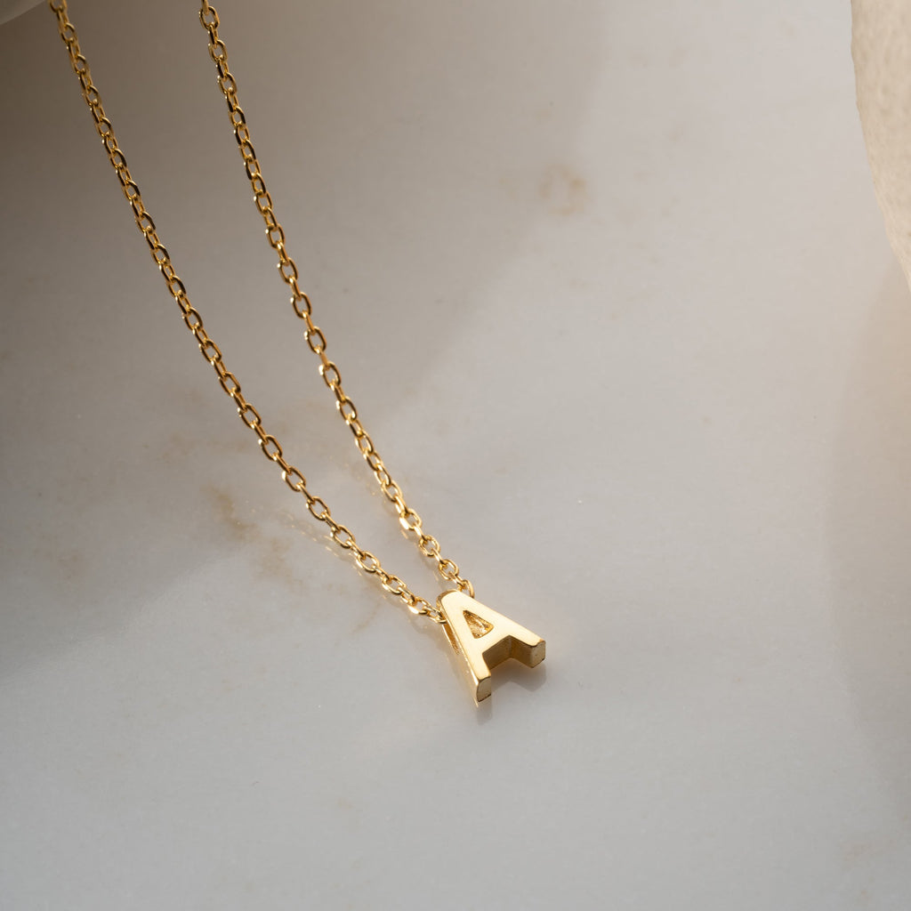 MINIMAL BUCHSTABEN HALSKETTE aus 925 Silber - Eleganter Halskette - AURIME