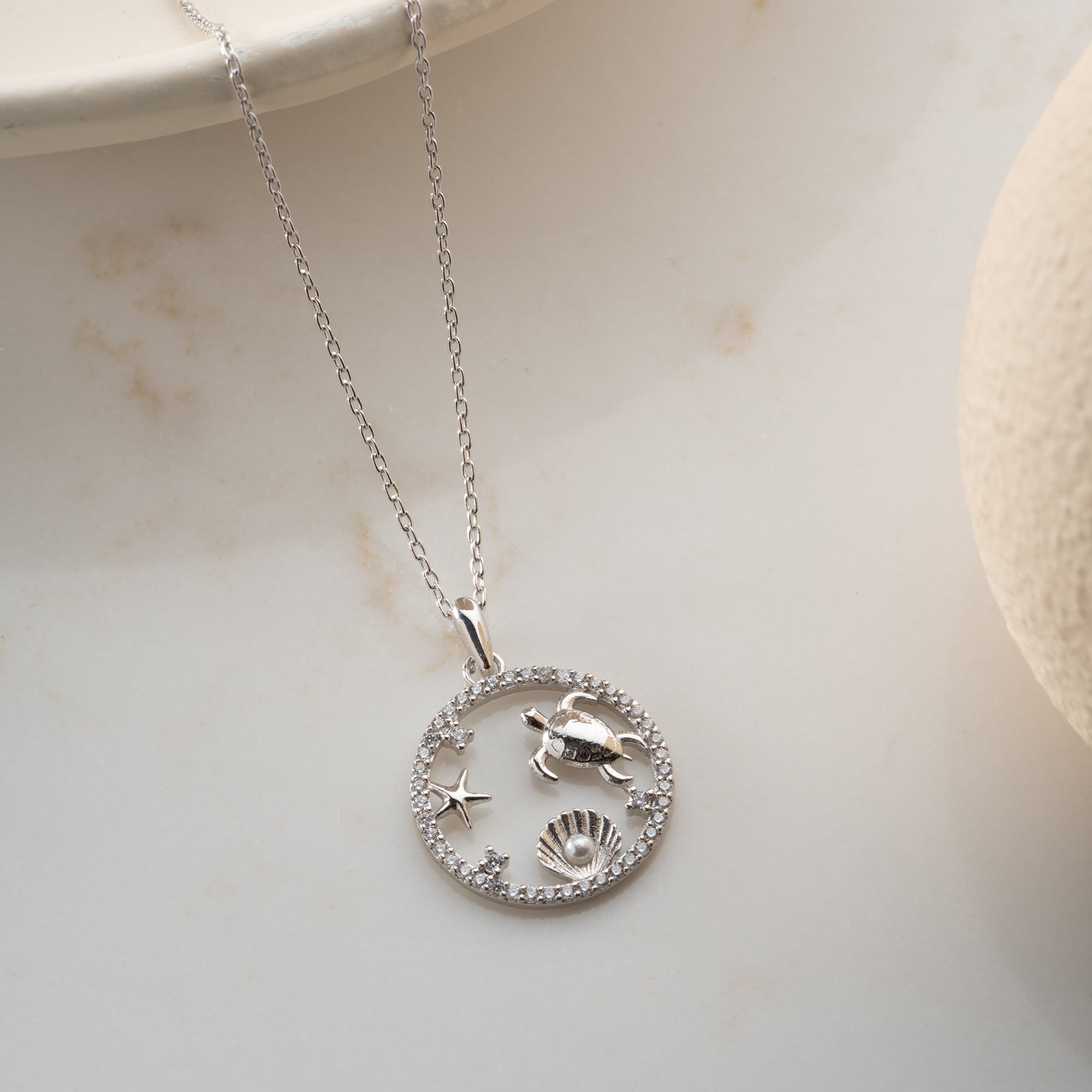 PEARL STRASS HALSKETTE | 925 SILBER