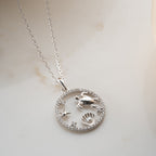 PEARL STRASS HALSKETTE aus 925 Silber - Eleganter Halskette - AURIME