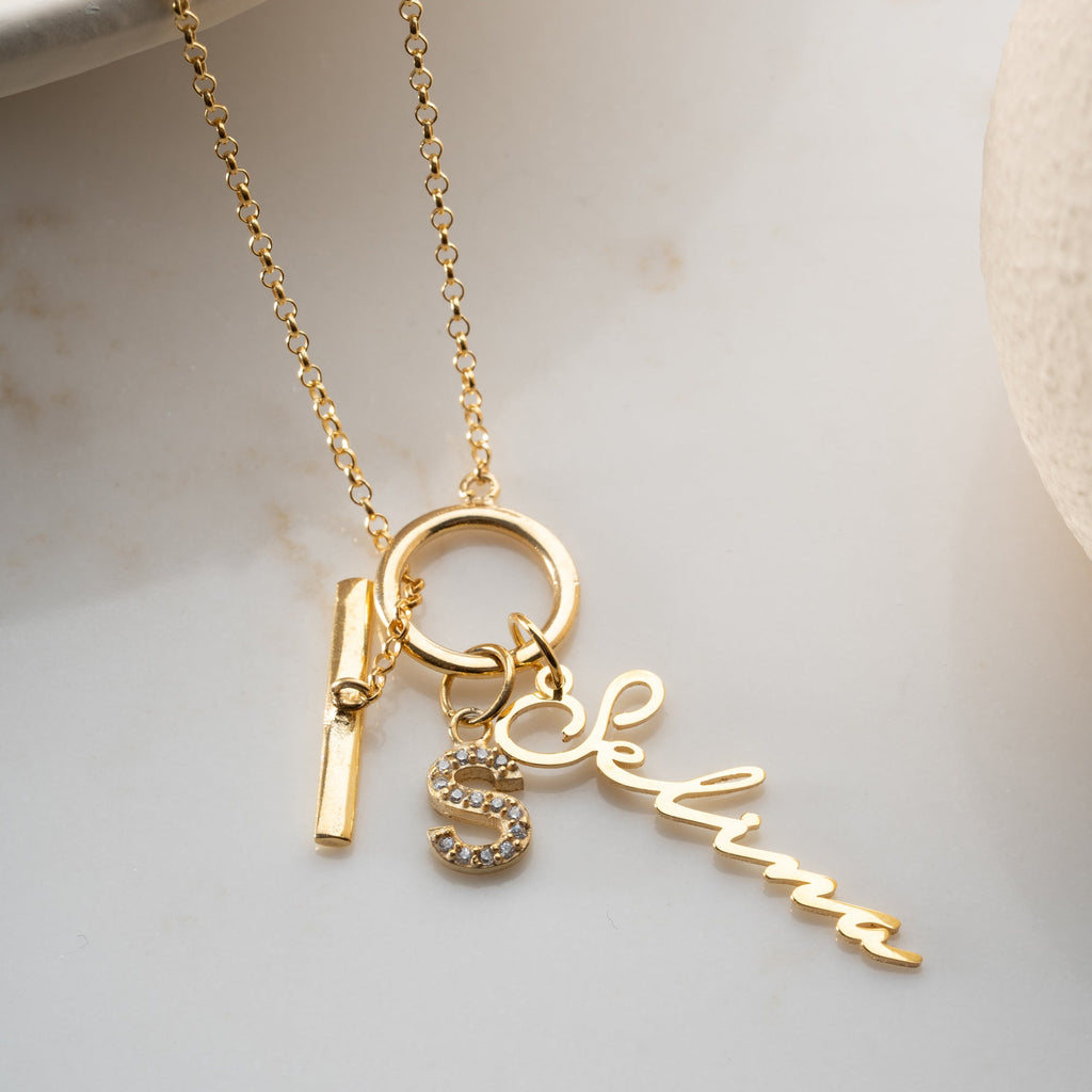 RUNDE CHAIN NAMENSKETTE aus 925 Silber - Eleganter Halskette - AURIME