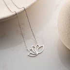 BASIC LOTUS HALSKETTE aus 925 Silber - Eleganter Halskette - AURIME