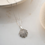 MUSCHEL-HALSKETTE MIT GRAVUR aus 925 Silber - Eleganter Halskette - AURIME