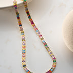 COLORFULL BAGEUTTE HALSKETTE aus 925 Silber - Eleganter Halskette - AURIME