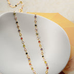 COLORFULL ZIRKONIA STEIN HALSKETTE aus 925 Silber - Eleganter Halskette - AURIME