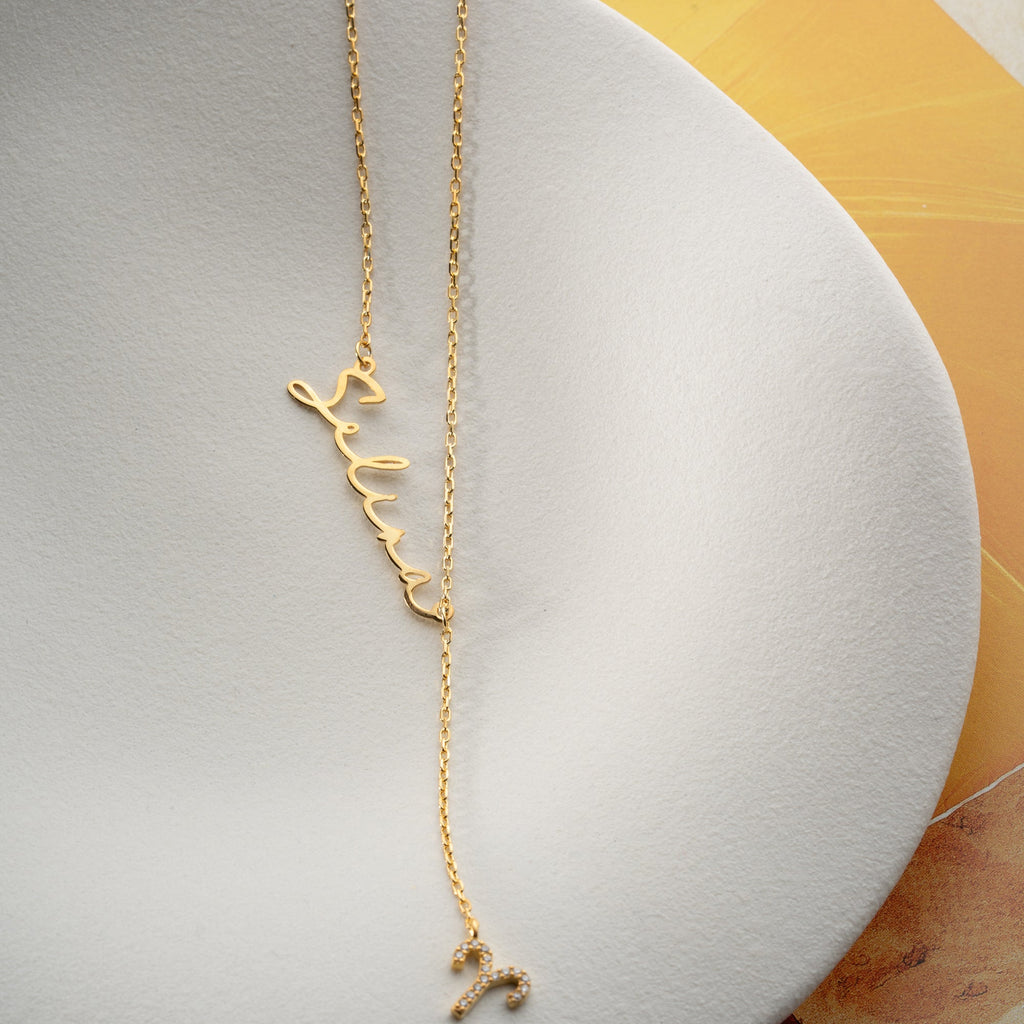 NAMENSKETTE MIT HÄNGEND STERNZEICHEN | 925 SILBER