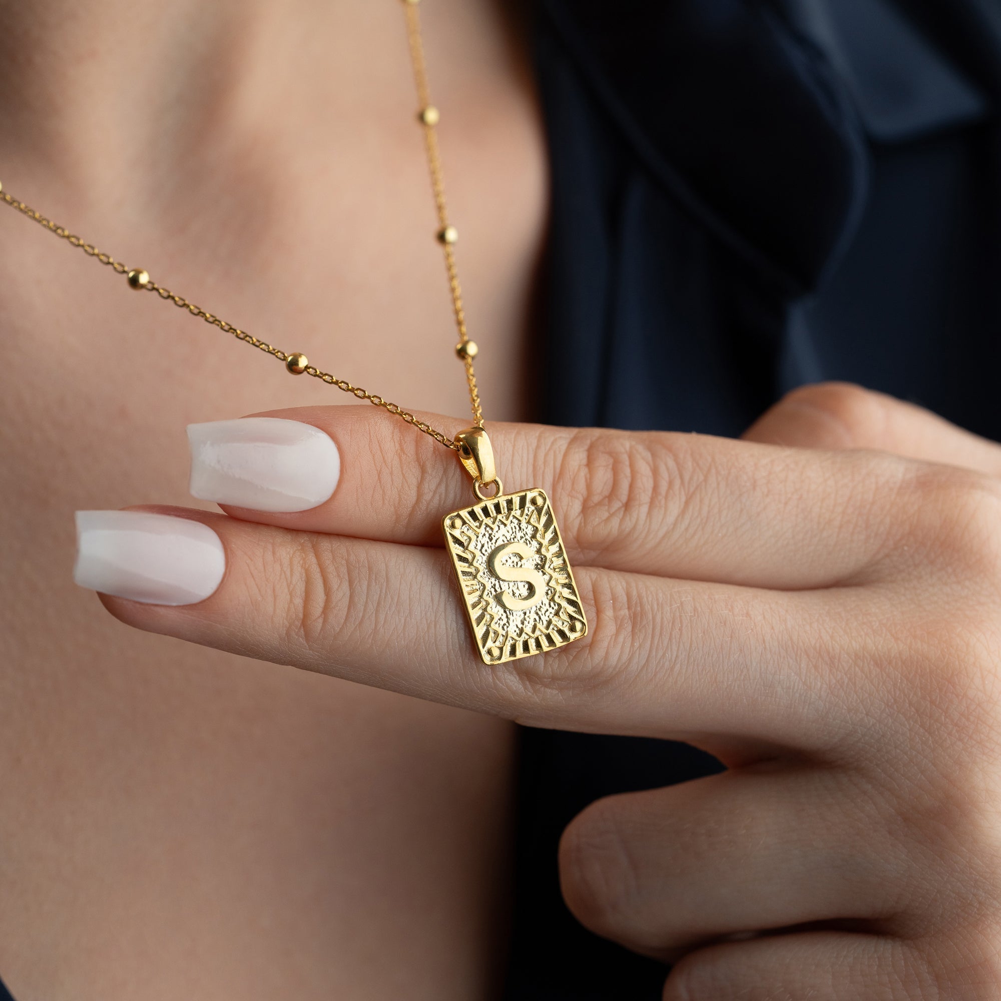 VINTAGE LETTER NECKLACE | 925 SILBER