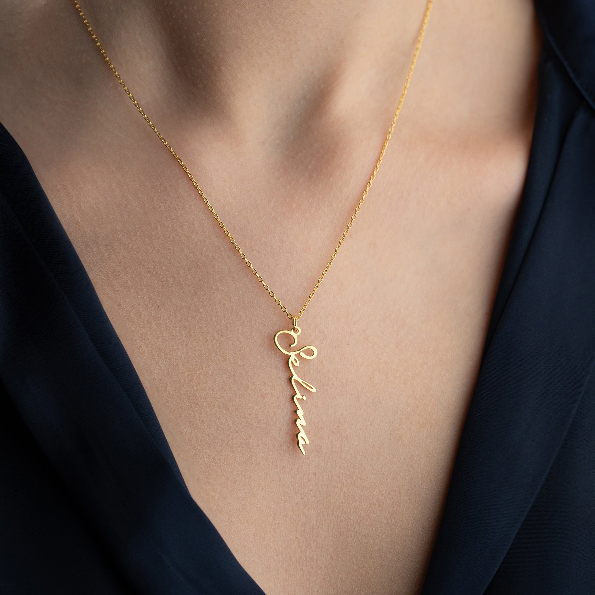 SIGNATUR SENKRECHTE NAMENSKETTE | 925 SILBER