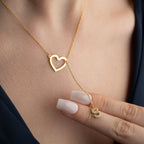 HERZ MIT INITALEN HALSKETTE aus 925 Silber - Eleganter Halskette - AURIME