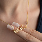 NAMENSKETTE MIT ZIRKONIA HERZ aus 925 Silber - Eleganter Halskette - AURIME