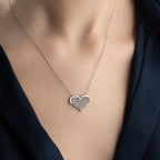 STRASS STEIN HERZ HALSKETTE aus 925 Silber - Eleganter Halskette - AURIME