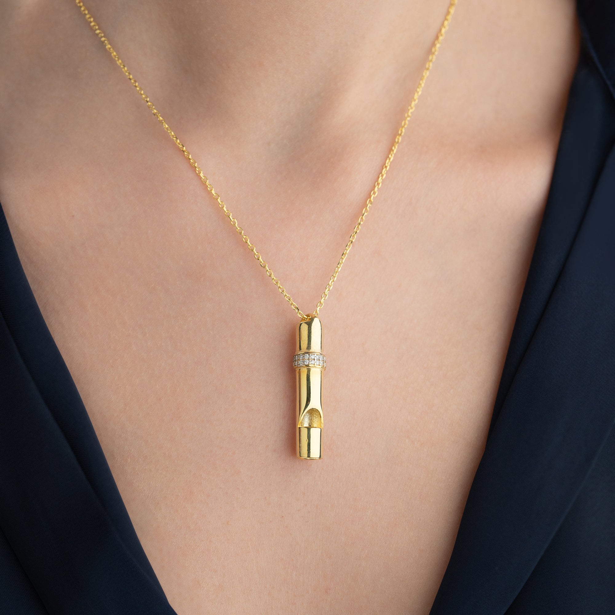 PFEIFE HALSKETTE aus 925 Silber - Eleganter Halskette - AURIME