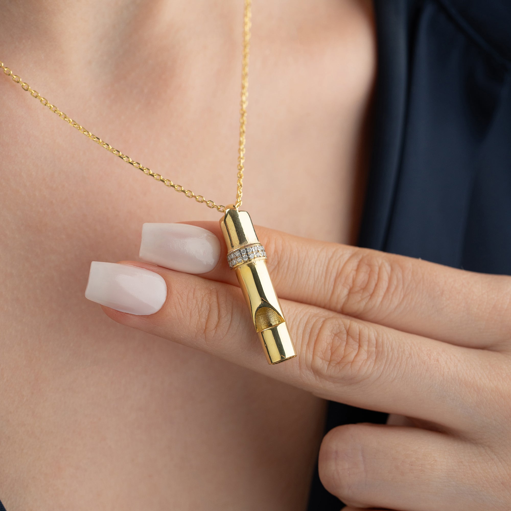 PFEIFE HALSKETTE aus 925 Silber - Eleganter Halskette - AURIME