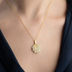 MUSCHEL-HALSKETTE MIT GRAVUR aus 925 Silber - Eleganter Halskette - AURIME