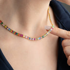 COLORFULL BAGEUTTE HALSKETTE aus 925 Silber - Eleganter Halskette - AURIME