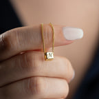 WÜRFEL BUCHSTABEN HALSKETTE aus 925 Silber - Eleganter Halskette - AURIME