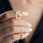 HERZ MIT INITALEN HALSKETTE aus 925 Silber - Eleganter Halskette - AURIME