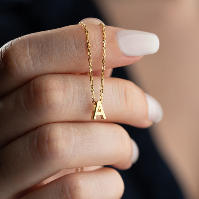 MINIMAL LETTER NECKLACE | 925 SILVER 