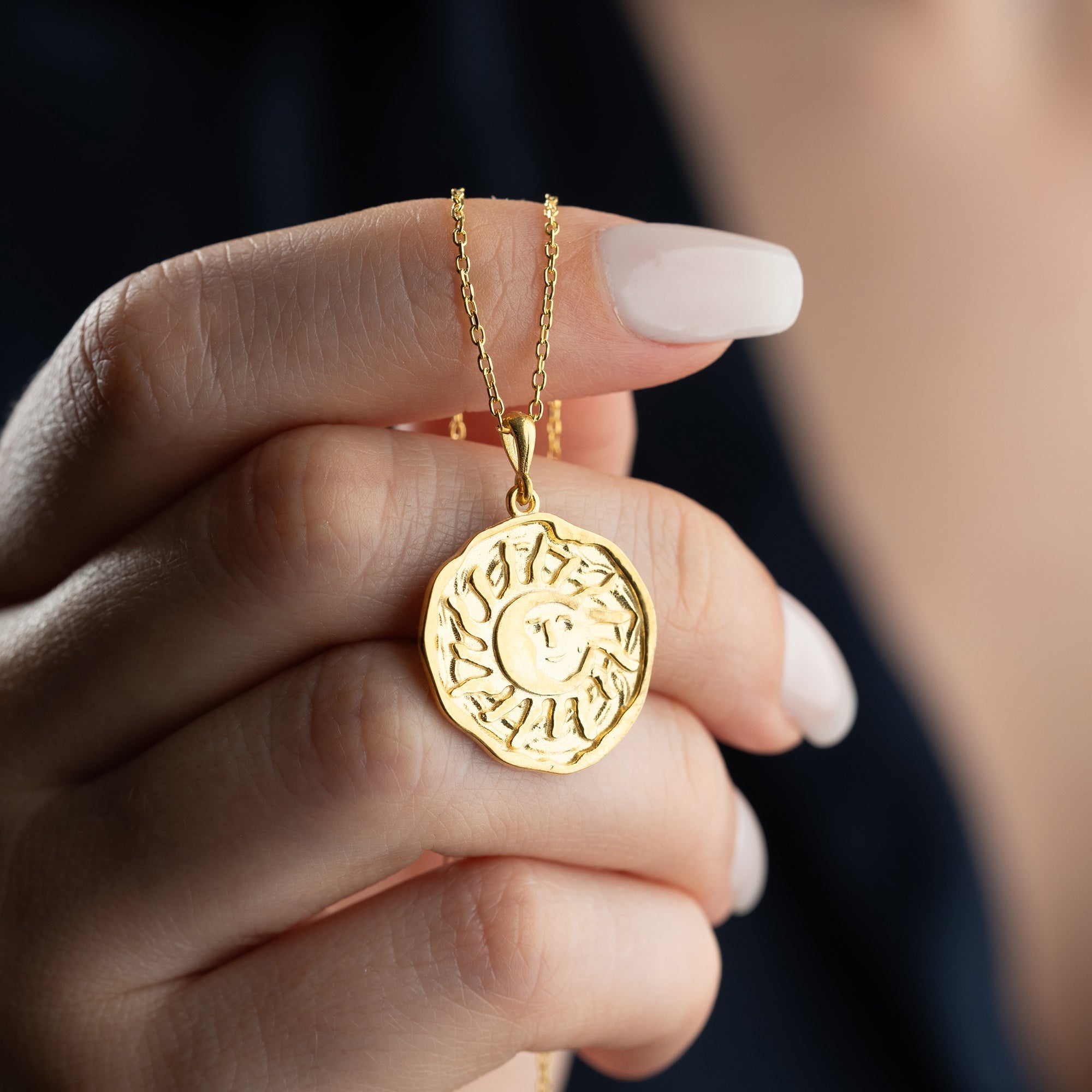 VINTAGE SUN HALSKETTE aus 925 Silber - Eleganter Halskette - AURIME